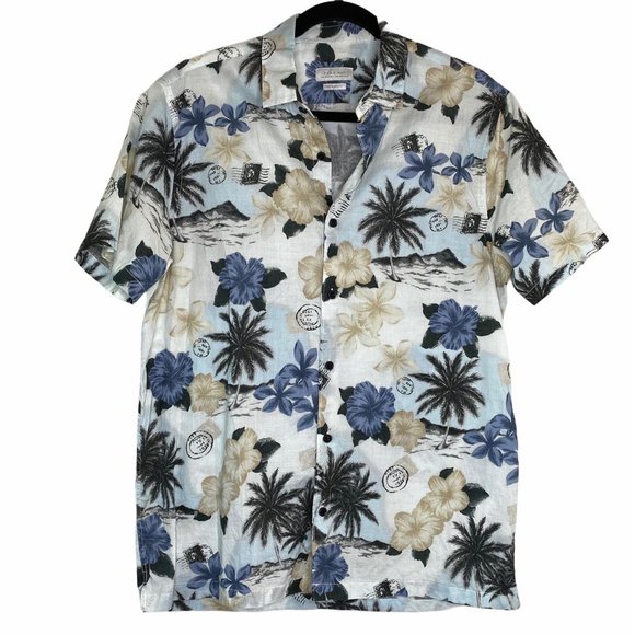 Zara Man Hawaiian Relaxed Fit Dress Shirt - Picture 1 of 8
